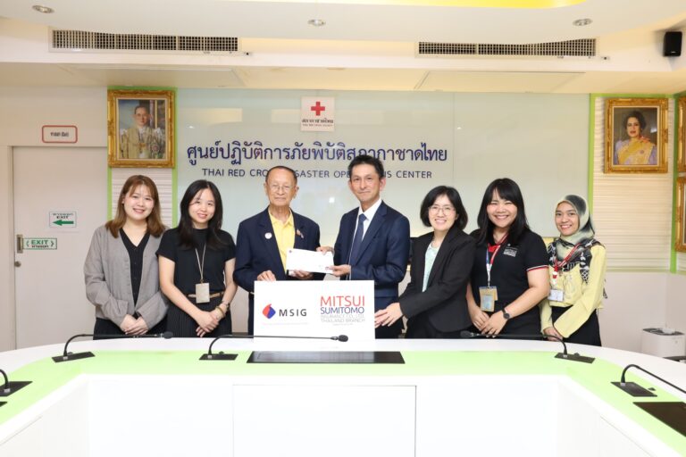 ประกันภัยมิตซุยฯ ร่วมกับพนักงานบริจาคเงินเพื่อช่วยเหลือแก่ผู้ประสบภัยแผ่นดินไหวในเมียนมา