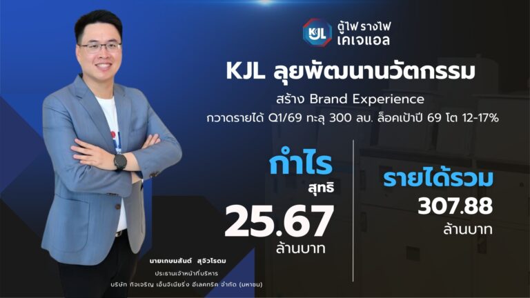 KJL ลุยพัฒนานวัตกรรม สร้าง Brand Experience กวาดรายได้ Q1/69 ทะลุ 300 ล้านบาท ล็อคเป้าปี 69 โต 12-17%