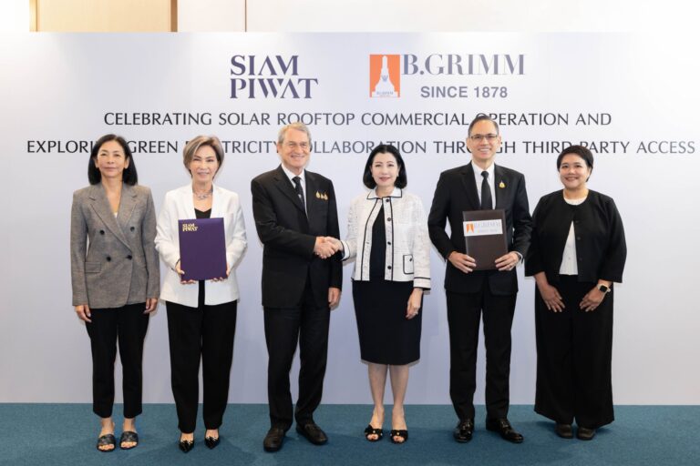 “บี.กริม เพาเวอร์” รุกไฟฟ้าสีเขียว จับมือ “สยามพิวรรธน์” ตั้งเป้า TPA 300 MW ประเดิมสยามพารากอน 800 kW