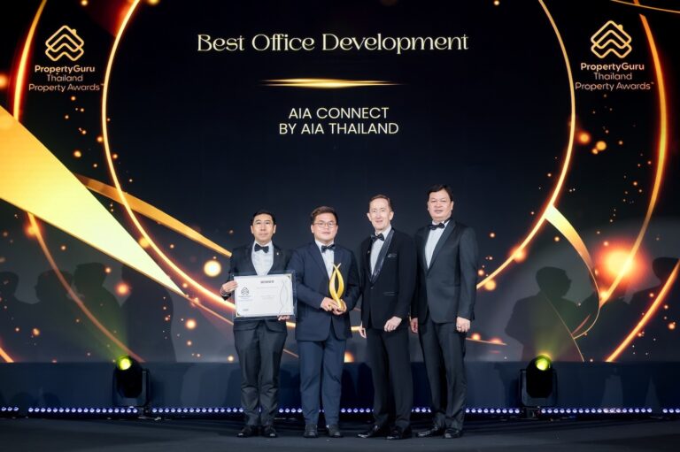 AIA CONNECT ผงาดคว้า 2 รางวัลใหญ่จากเวที PropertyGuru Thailand Property Awards 2026 ตอกย้ำความมุ่งมั่นของ เอไอเอ ประเทศไทย ในการลงทุนอสังหาริมทรัพย์คุณภาพเพื่ออนาคต
